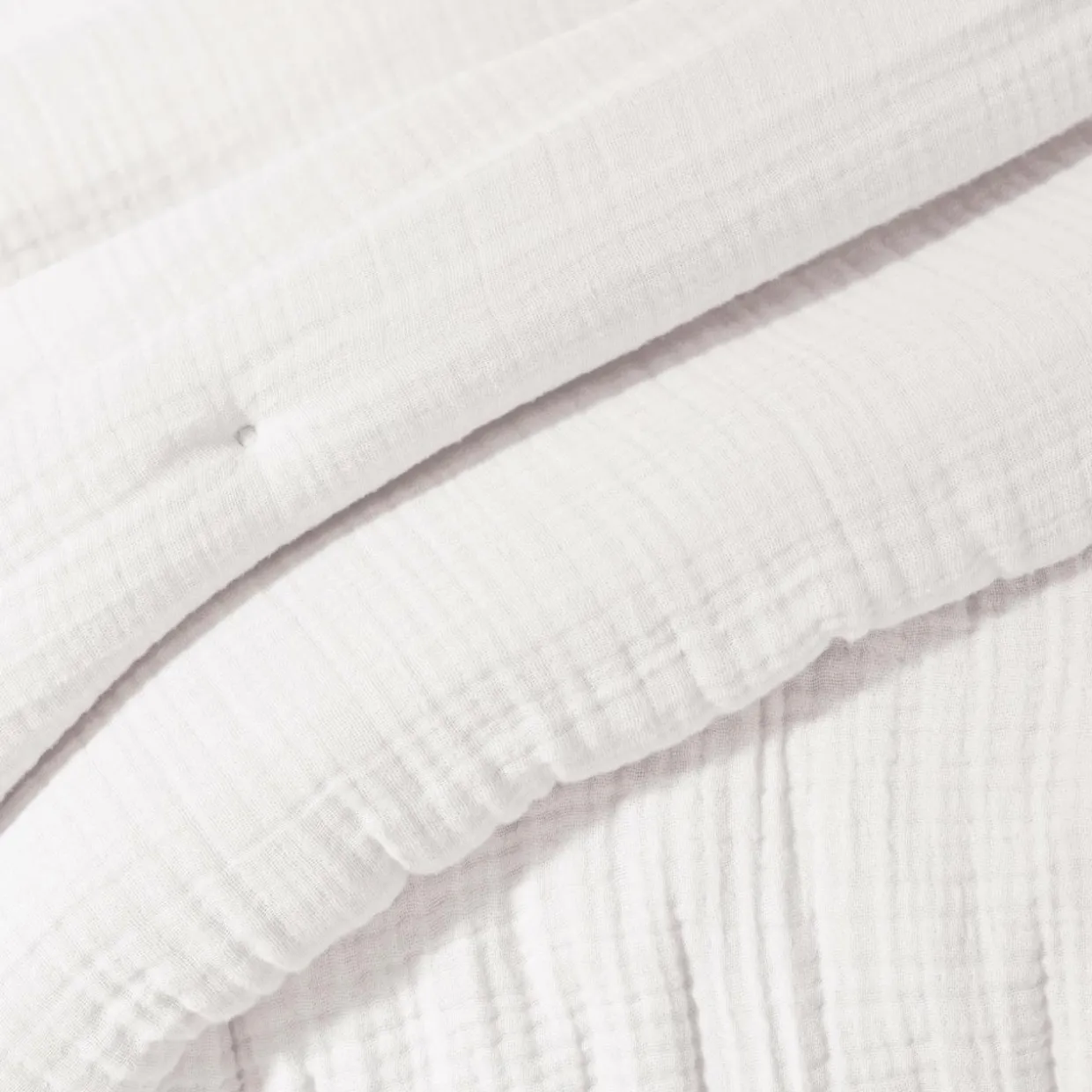 Edredon quadruple gaze de coton (90 x 220 cm) Victoria x Gaïa Blanc chantilly