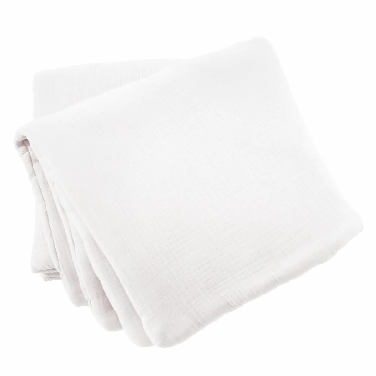 Edredon quadruple gaze de coton (90 x 220 cm) Victoria x Gaïa Blanc chantilly