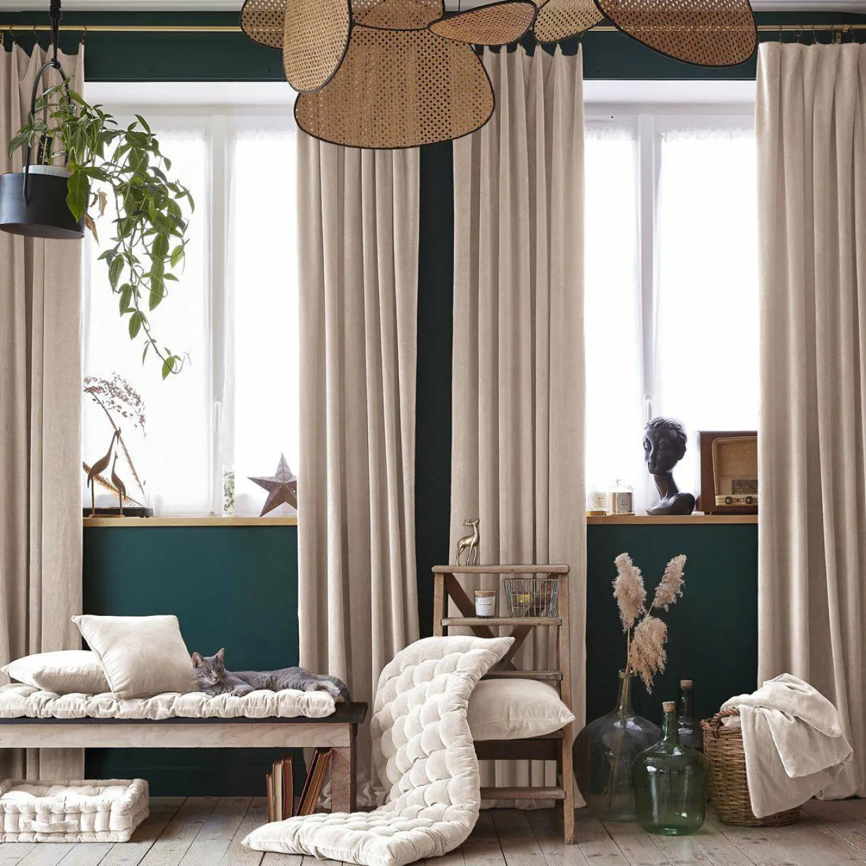 Edredon velours de coton (90 x 200 cm) Victor Beige pampa