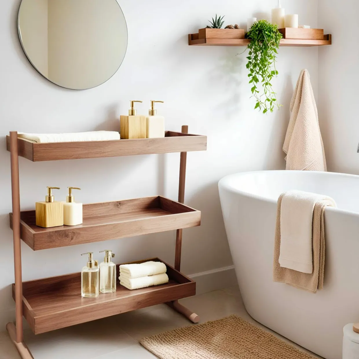 Etagère 3 niveaux bois de sapin (H70 cm) Nordica Naturel