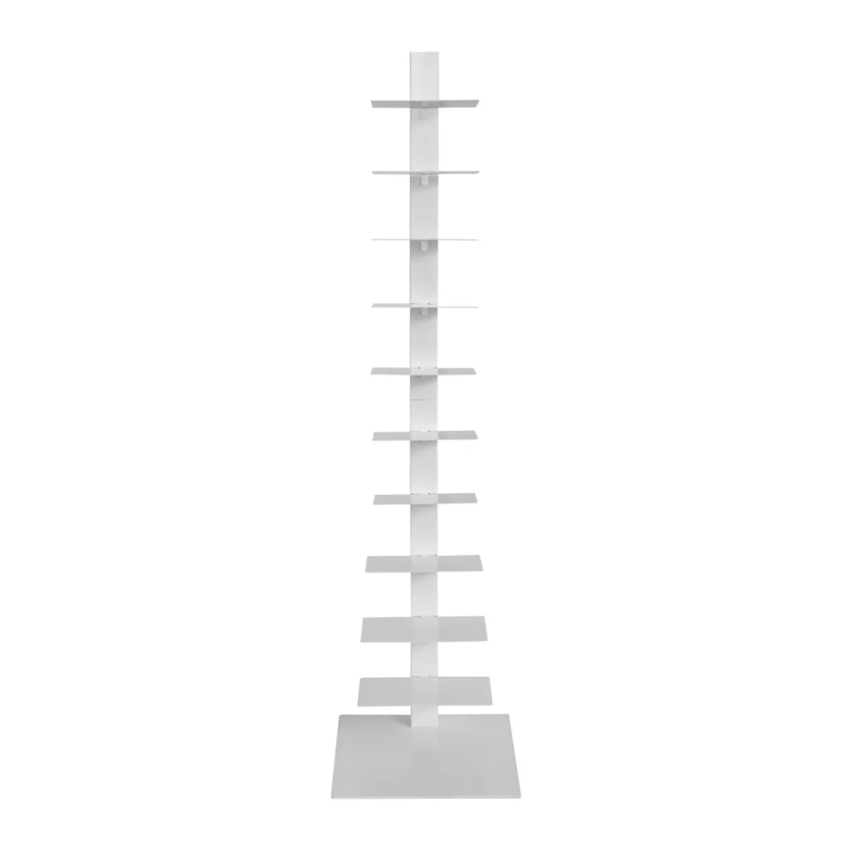Etagère de rangement 10 niveaux (H150 cm) Bibliothèque Book Blanc