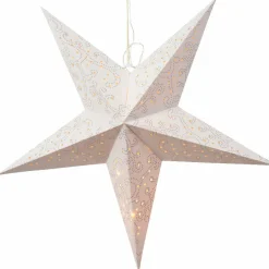 Etoile lumineuse à suspendre (H60 cm) Origami Blanc et blanc chaud