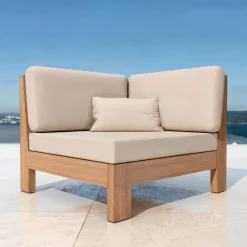 Fauteuil d'angle de jardin bois d'acacia Bornéo Sable