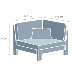Fauteuil d'angle de jardin bois d'acacia Bornéo Sable