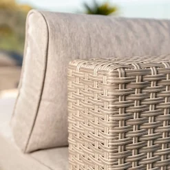 Fauteuil d'angle de jardin en résine tressée Palma Gris et taupe
