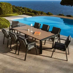 Fauteuil de jardin aluminium Long Beach Gris anthracite