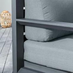 Fauteuil de jardin détente en aluminium Elba Gris anthracite
