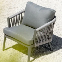 Fauteuil de jardin détente en aluminium Amalfi Gris anthracite