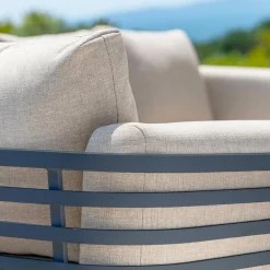 Fauteuil de jardin en aluminium Monte Carlo Gris anthracite et taupe