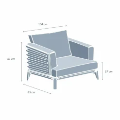 Fauteuil de jardin en aluminium Monte Carlo Gris anthracite et gris clair