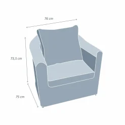 Fauteuil de jardin en résine tressée Calvi Gris et gris foncé