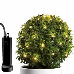 Filet lumineux à piles D50 cm 84 LED Durawise Blanc chaud