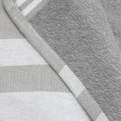 Fouta coton recyclé doublé éponge (100 x 200 cm) Coralia Grise