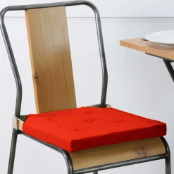 Galette de chaise carrée scratch (38 x 38 cm) Duo Rouge