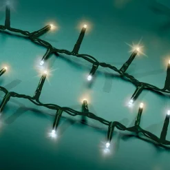 Guirlande lumineuse 11 m 500 LED câble vert Luxe Bicolore Blanc chaud et froid