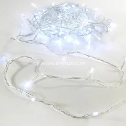 Guirlande lumineuse 10 m 100 LED câble transparent Timer Blanc froid