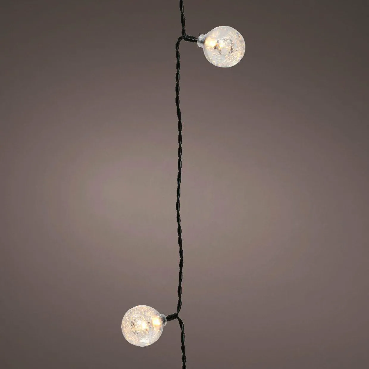Guirlande lumineuse 5,80 m 30 LED câble noir Crystal Blanc chaud