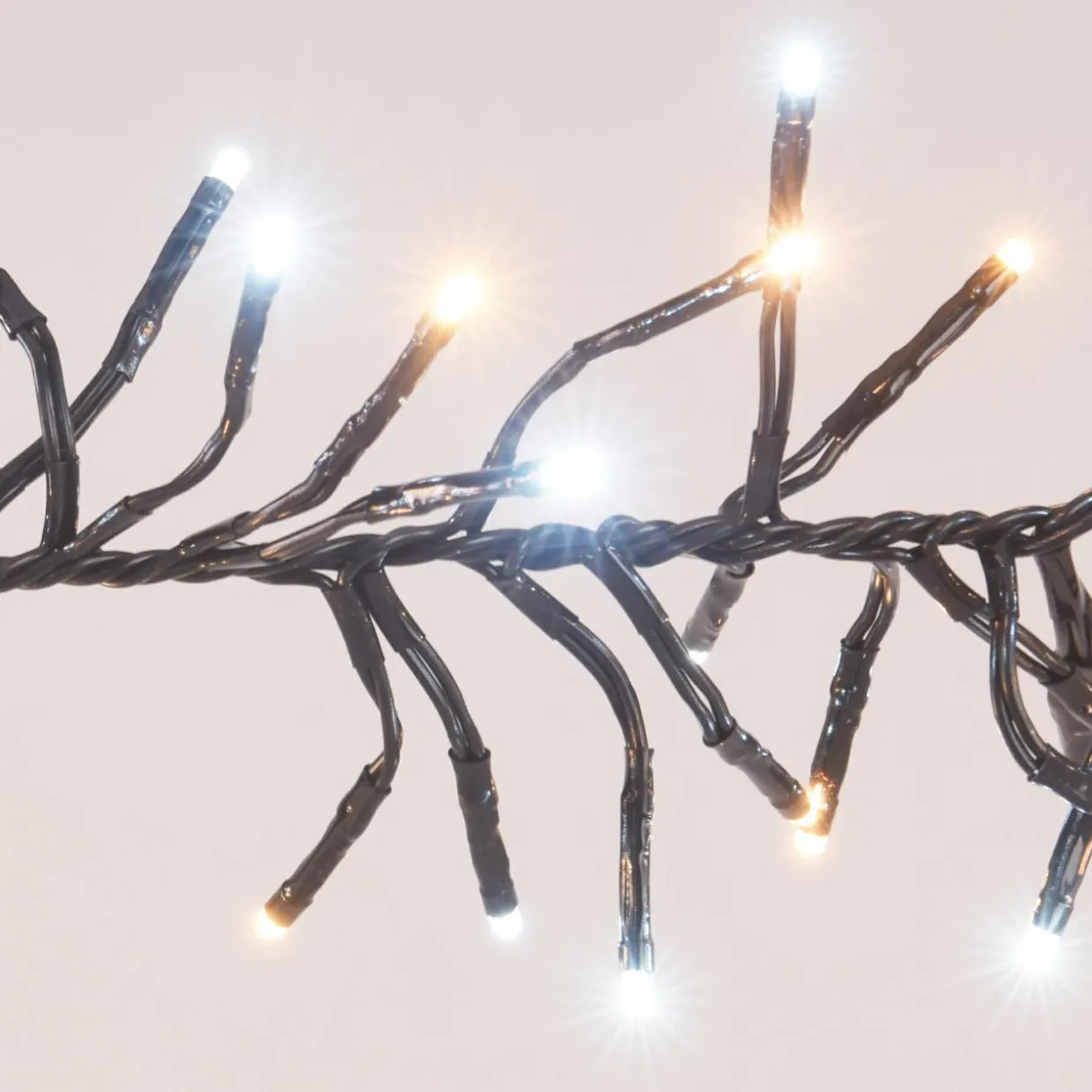 Guirlande lumineuse 14,60 m 2016 LED câble noir Boa Bicolore Blanc chaud et froid
