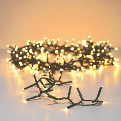 Guirlande lumineuse 16 m 750 LED câble vert Luxe Blanc chaud Champagne
