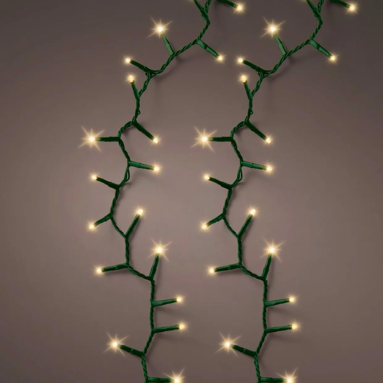 Guirlande lumineuse 16 m 750 LED câble vert Luxe Blanc chaud Champagne