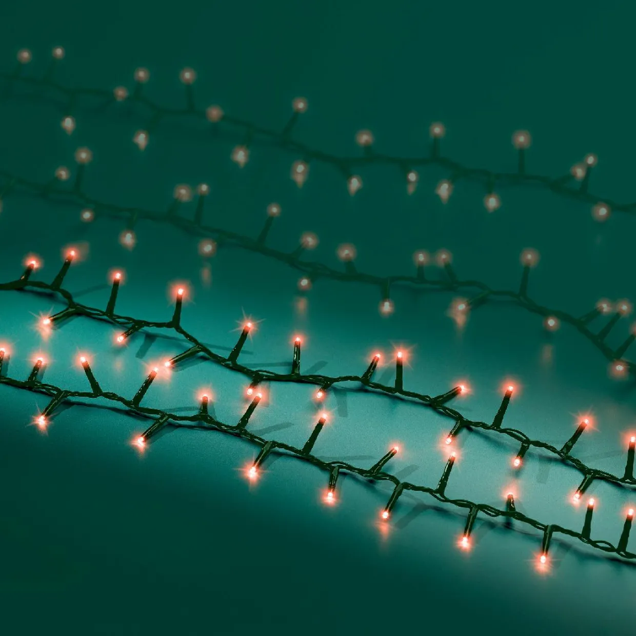 Guirlande lumineuse 22,5 m 1000 LED câble vert Luxe Rouge