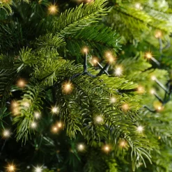 Guirlande lumineuse 11 m 500 LED câble vert Luxe Blanc chaud et chaud doré