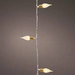 Guirlande lumineuse 12 m 120 LED câble transparent Vintage Blanc chaud