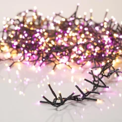 Guirlande lumineuse 22,5 m 1000 LED câble noir Luxe Bicolore Orange et violet