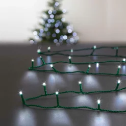 Guirlande lumineuse 10 m 100 LED câble vert Timer Blanc froid