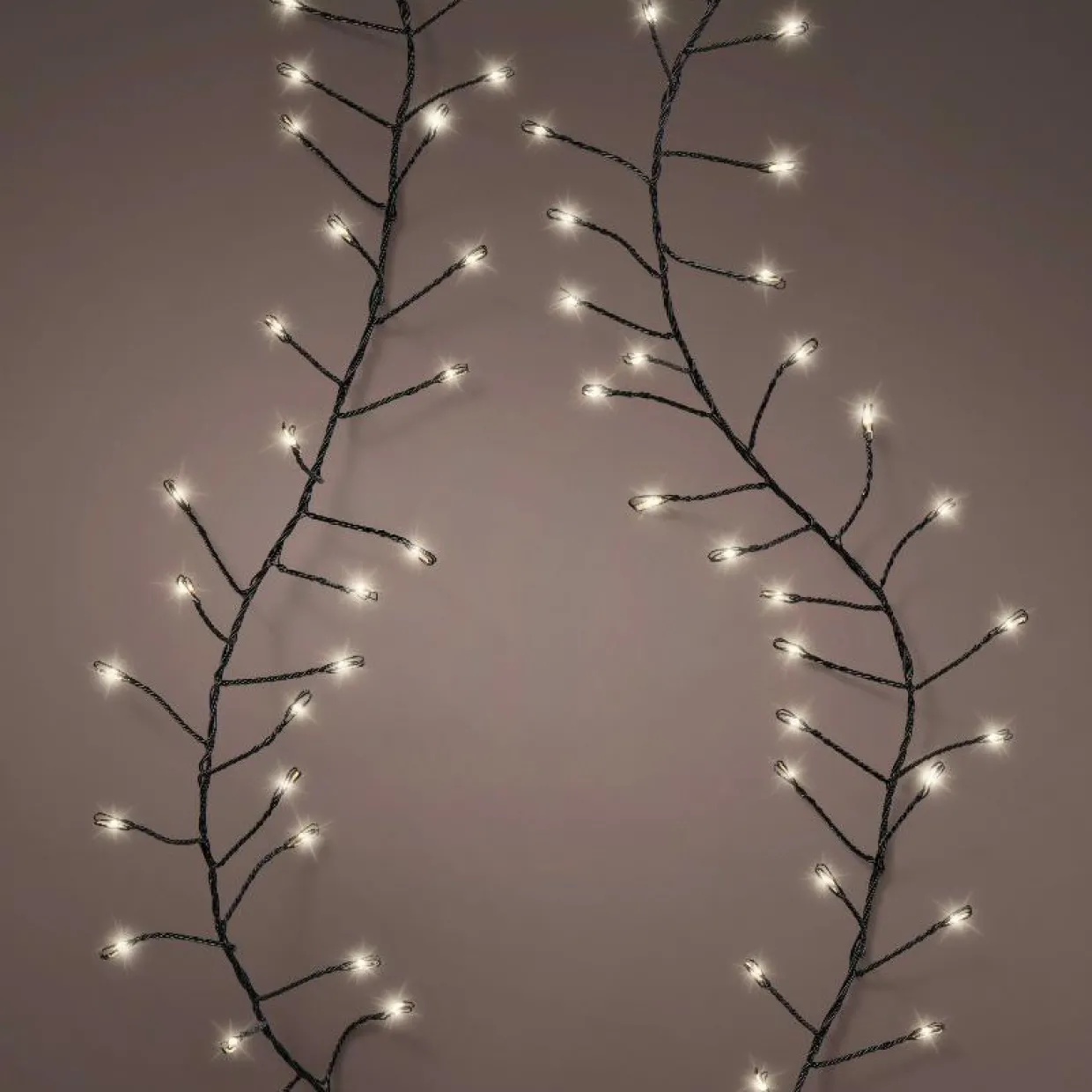 Guirlande lumineuse 18 m 1440 Micro LED câble noir Luxe Blanc chaud