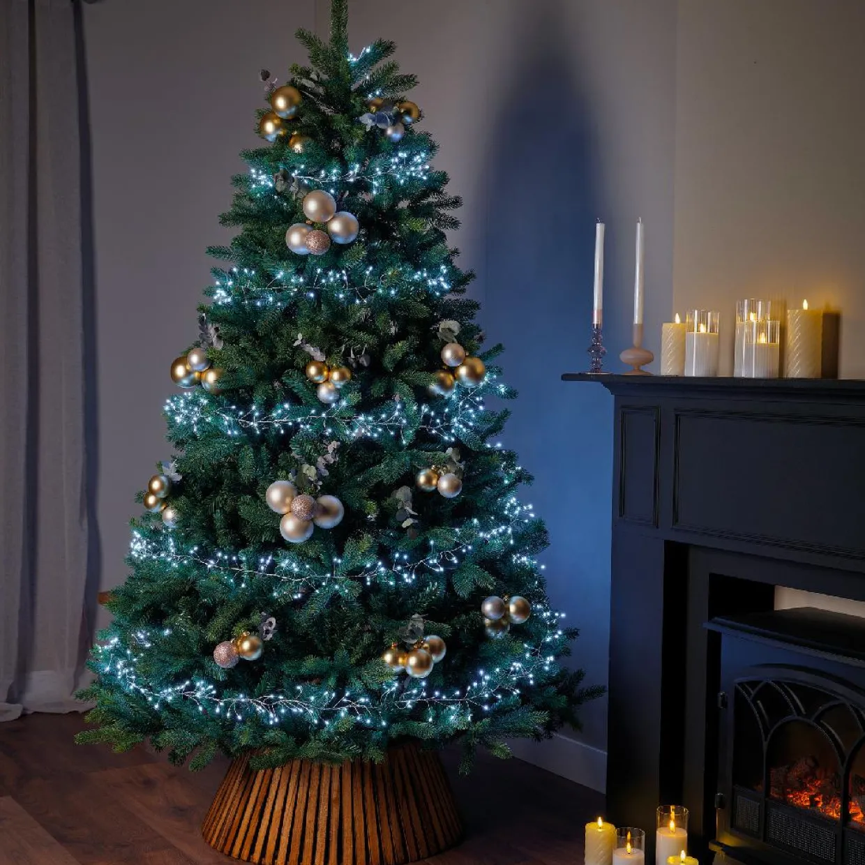 Guirlande lumineuse 12 m 960 Micro LED câble argent Luxe Blanc froid