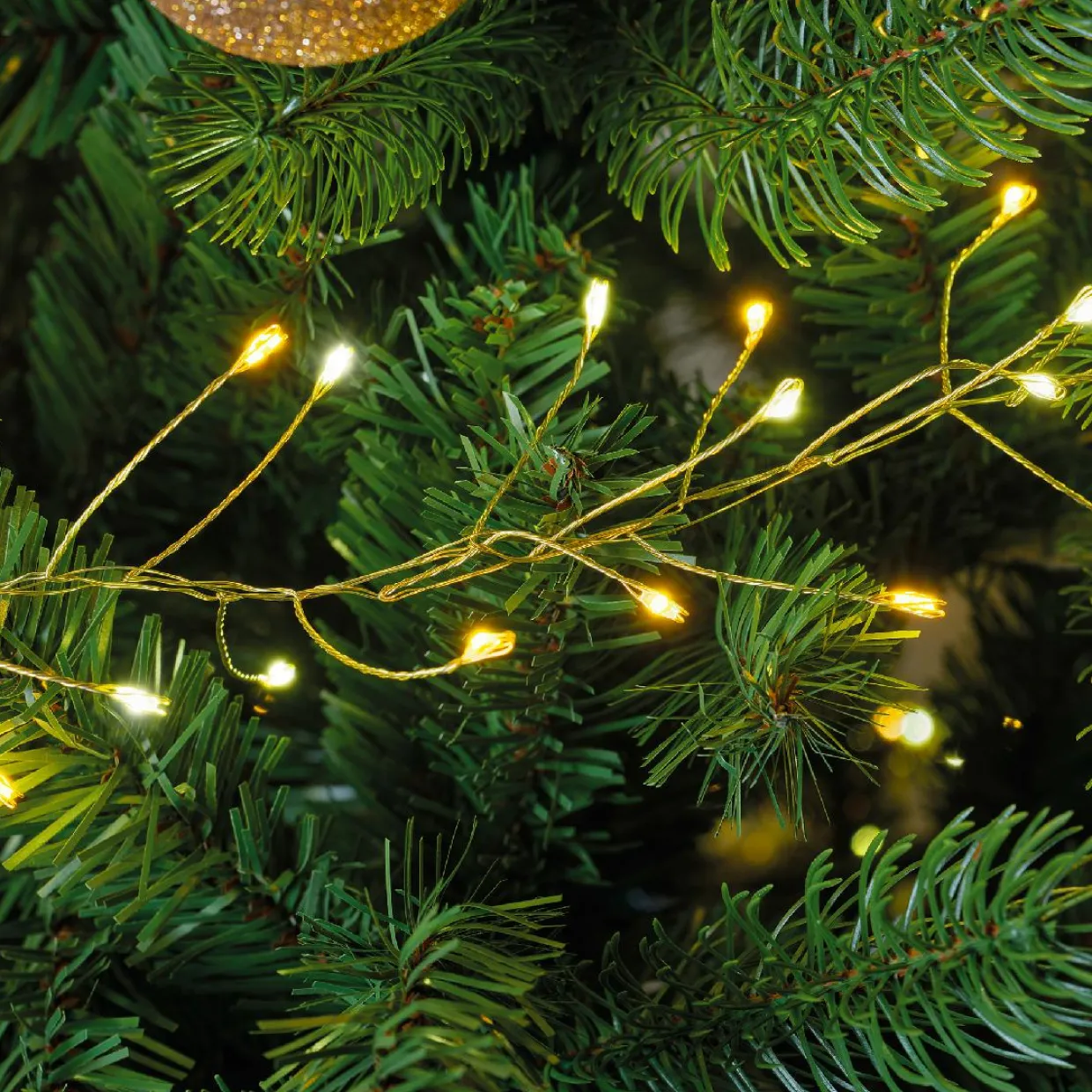 Guirlande lumineuse 12 m 960 Micro LED câble or Luxe bicolore Blanc chaud et froid