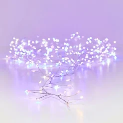 Guirlande lumineuse 6 m 480 Micro LED câble argent Luxe Tricolore Rose, blanc chaud et froid