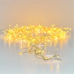 Guirlande lumineuse 6 m 480 Micro LED câble or Luxe bicolore Blanc chaud et froid
