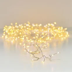 Guirlande lumineuse 18 m 1440 Micro LED câble argent Luxe Blanc chaud