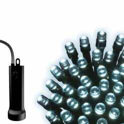Guirlande lumineuse à piles 1,70 m 24 LED câble noir Durawise Blanc froid