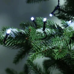 Guirlande lumineuse à piles 2 m 192 LED câble noir Grappe Durawise Blanc froid