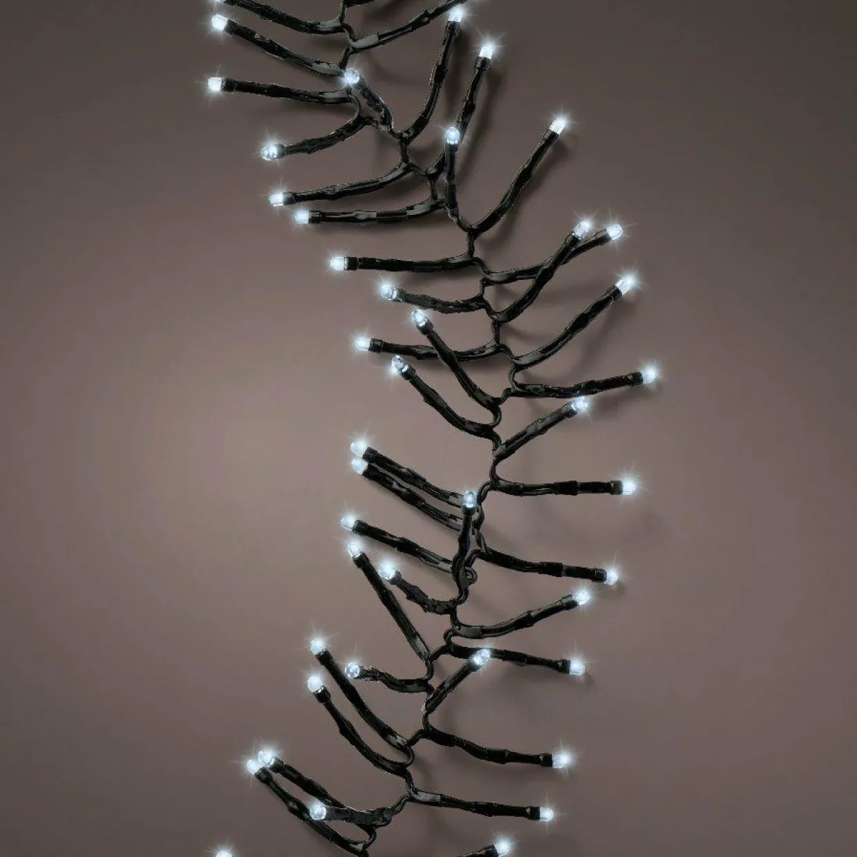 Guirlande lumineuse à piles 2 m 192 LED câble noir Grappe Durawise Blanc froid