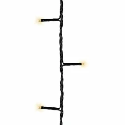 Guirlande lumineuse à piles 3,50 m 48 LED câble noir Durawise Blanc chaud