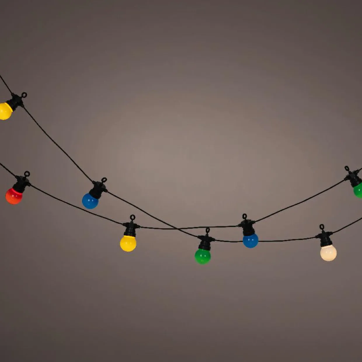 Guirlande lumineuse de jardin solaire 10 LED (4,5 m) Guinguette estivale Multicolore