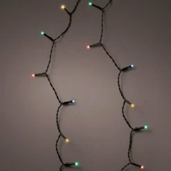 Guirlande lumineuse Durawise à piles 14,30 m 192 LED câble noir Multicolore