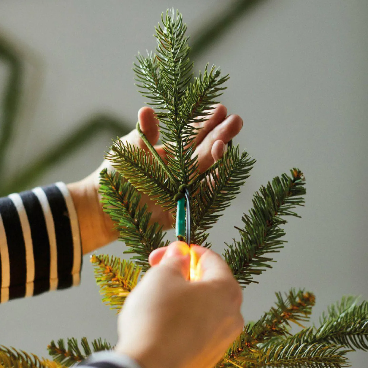 Guirlande rideau pour sapin H1,80 m 408 Micro LED câble argent Blanc chaud