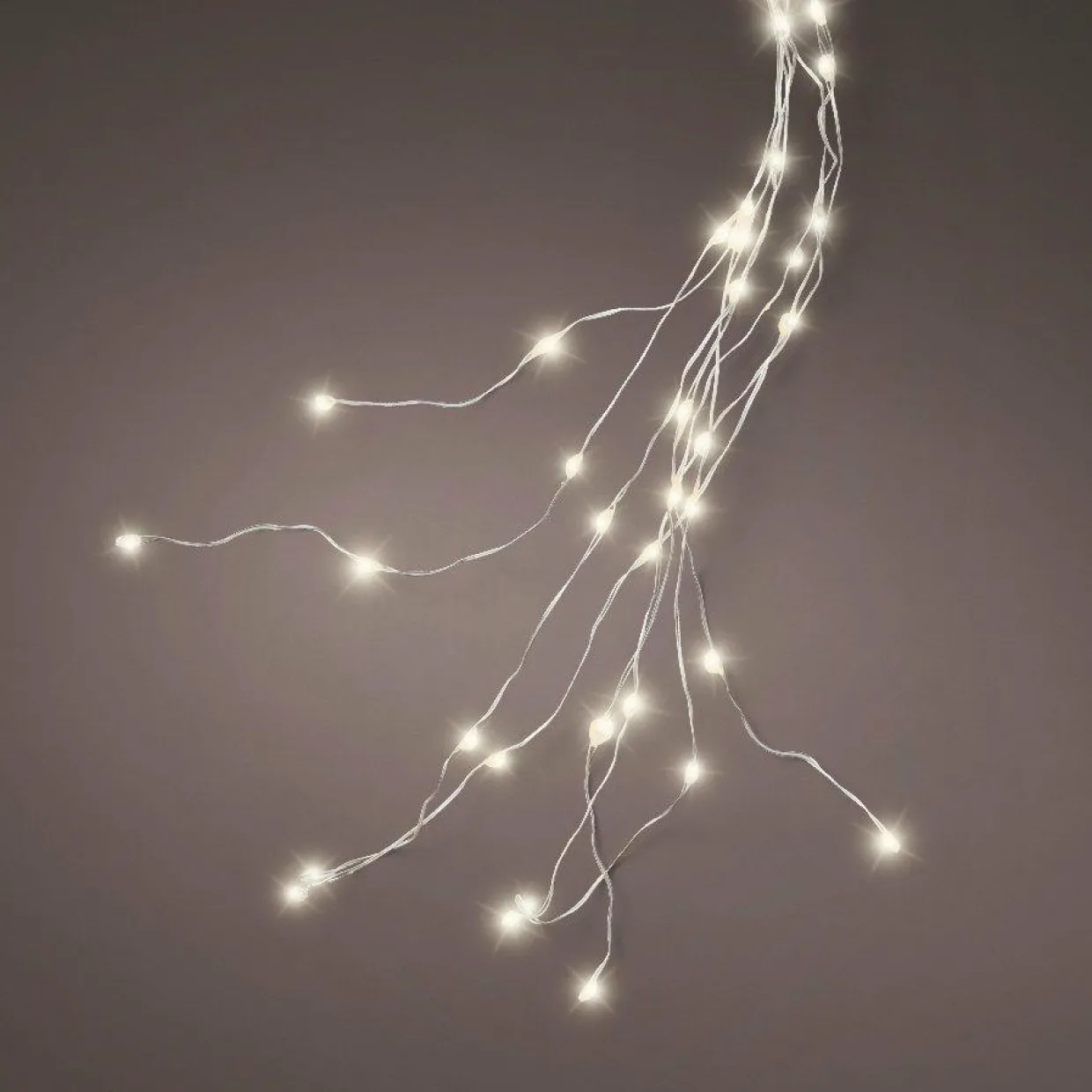 Guirlande rideau pour sapin H1,80 m 408 Micro LED câble argent Blanc chaud