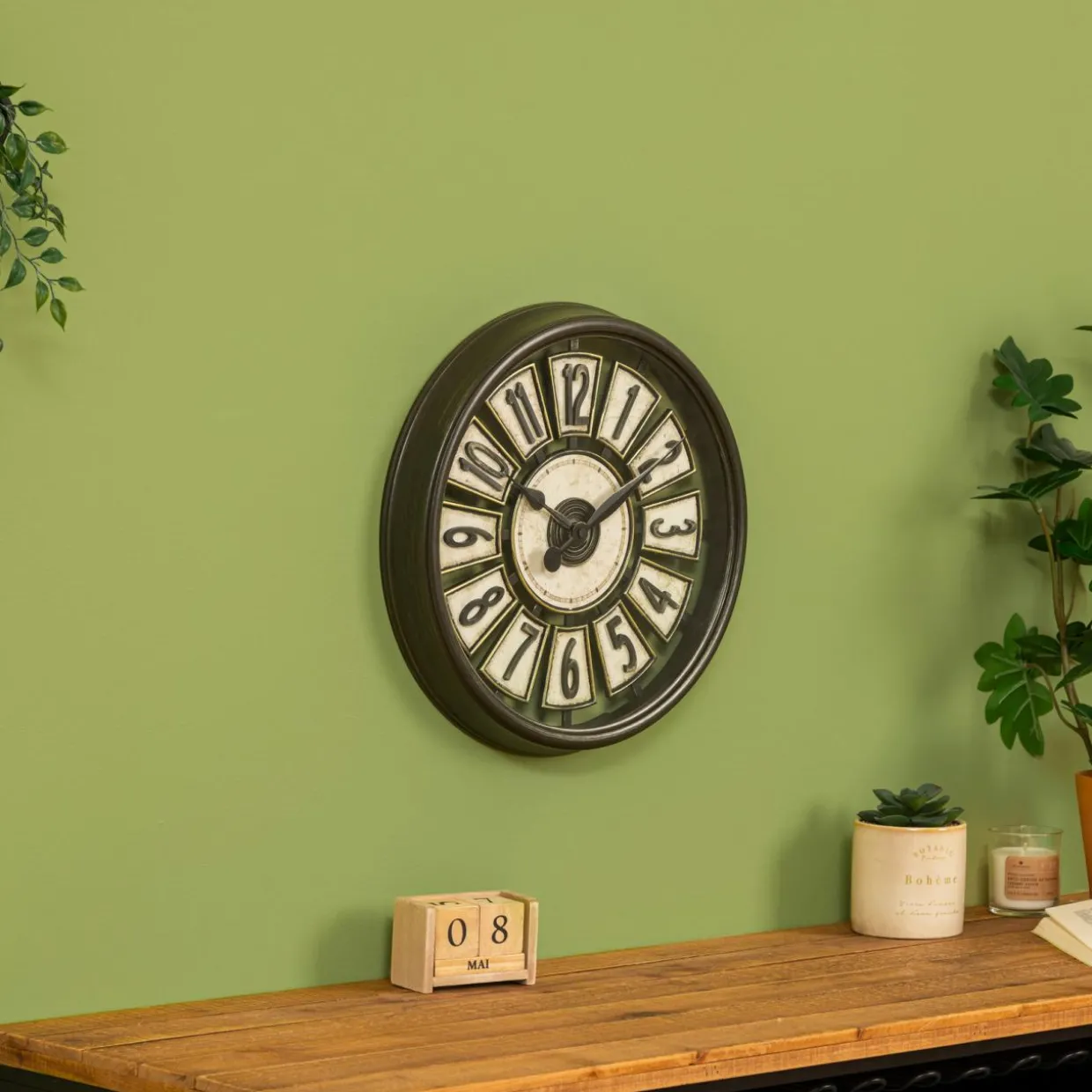 Horloge murale (D39 cm) Davy Noir