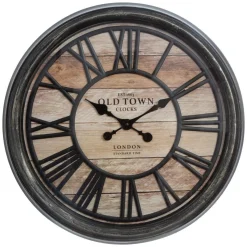 Horloge murale (D50 cm) Old Town Marron patiné