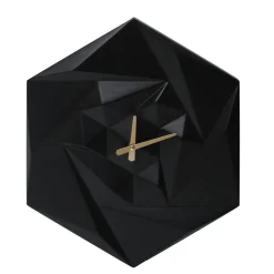 Horloge murale en bois (D45 cm) Fidji Noir