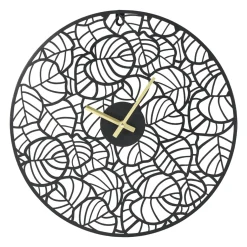 Horloge murale métal (40 cm) Calathéa Noire