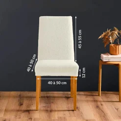 Housse de chaise bouclette (40 x 40 cm) Laina Ecru