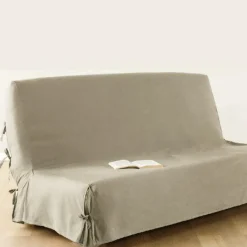 Housse de clic-clac coton (110 x 200 cm) Carmina Beige lin