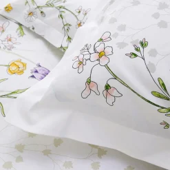 Housse de couette coton (300 x 240 cm) Foliflora Blanche